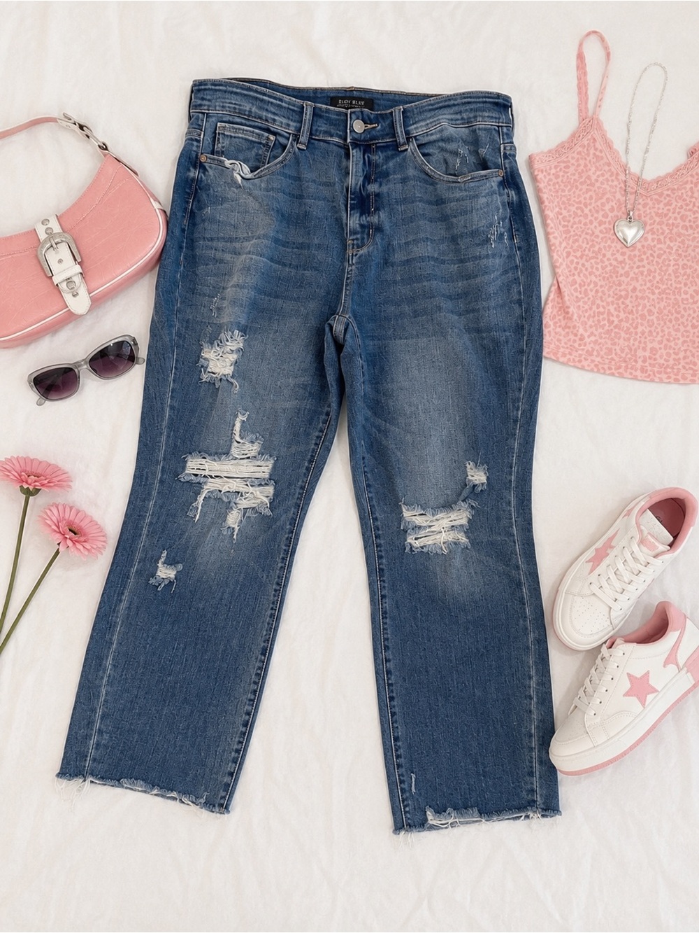 Judy Blue Relaxed Fit Distressed Jeans | Size 14W